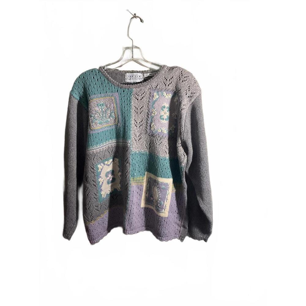Vintage Jantzen Hand-Embroidered Sweater - Petite - Large /XLarge